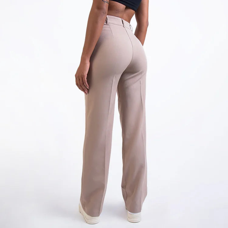 High Waisted Pleated Suit Pants