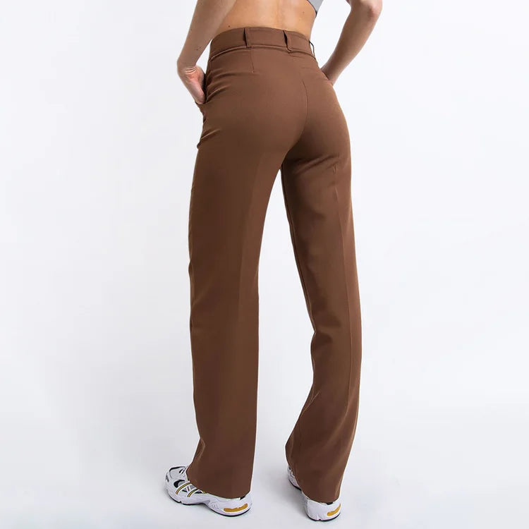 High Waisted Pleated Suit Pants